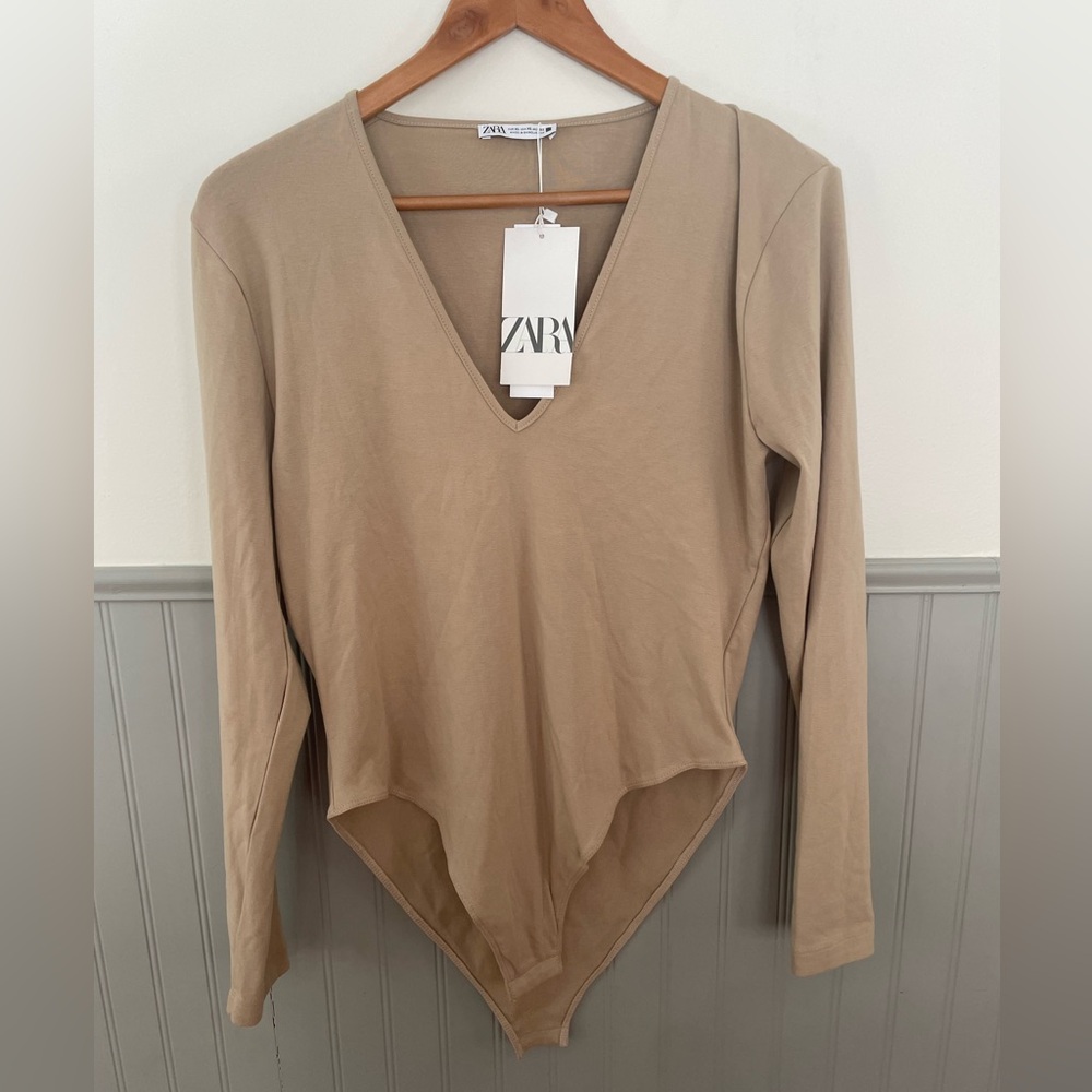 Long sleeve v-neck body suit